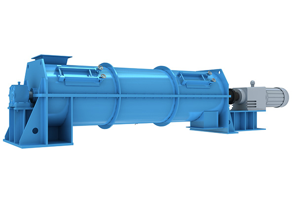 горизонтальный мощный смеситель непрерывного действия